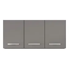 Armários Cozinha Aéreo 3 Portas 120cm Kit 2 Honduras Cinza Foto mini 4