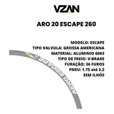Aro Bike Vzan Escape 260 Duplo Aro 20 Pr Aluminio Foto mini 3