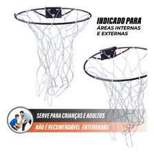 Aro Cesta Basquete Adulto Em Aço + Rede + Parafusos Já Foto mini 4