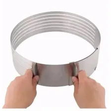 Aro Cortador Para Bolo 7 Camadas Aço Inox Ajustável Carol Foto mini 2