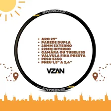 Aro Vzan Extreme Pro 29 C6 Com Ilhós 32 Furos Preto AlumÃnio Foto mini 2