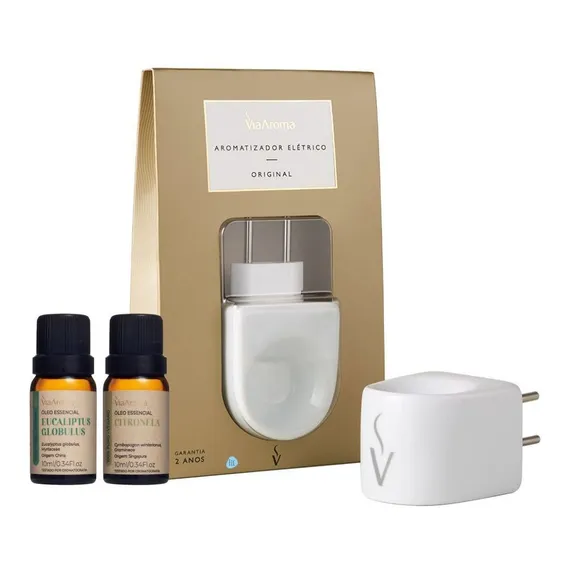 Aromatizador Elétrico E Óleo Essencial Eucalipto E Citronela Cor Branco Foto 1