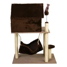 Arranhador Gato Casa Dois Andares com rede Cor Marrom Foto mini 4