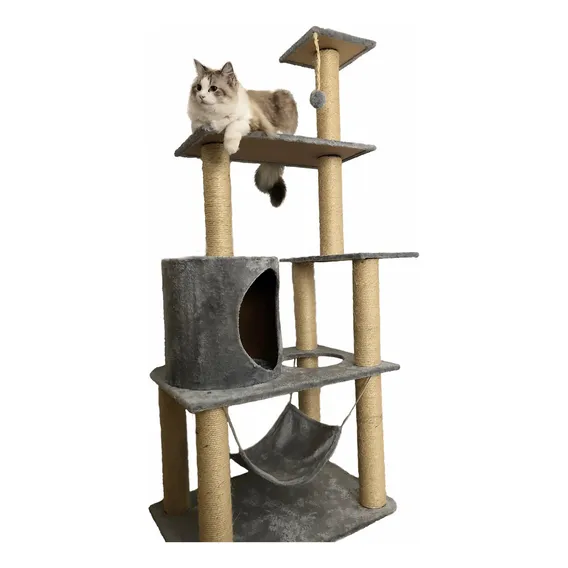 Arranhador Para Gato Brinquedo Harem Gigante Cor Cinza Foto 1