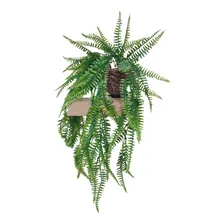 Arranjo Artificial Pendente Folhagem Planta Caída + Vaso Foto mini 1
