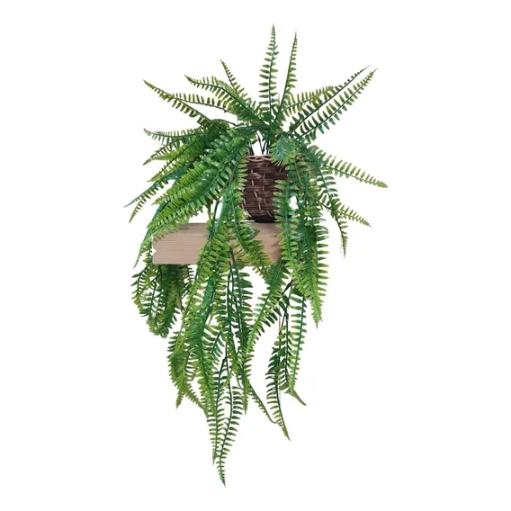 Arranjo Artificial Pendente Folhagem Planta Caída + Vaso Foto 1