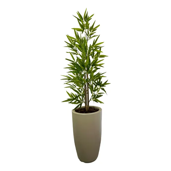 Arranjo Bamboo Rtificial Toque Real Com Vaso Coluna 1,60cm Foto 1