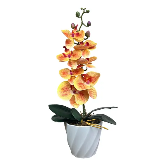 Arranjo OrquÃdea Laranja Toque Real Foto 1