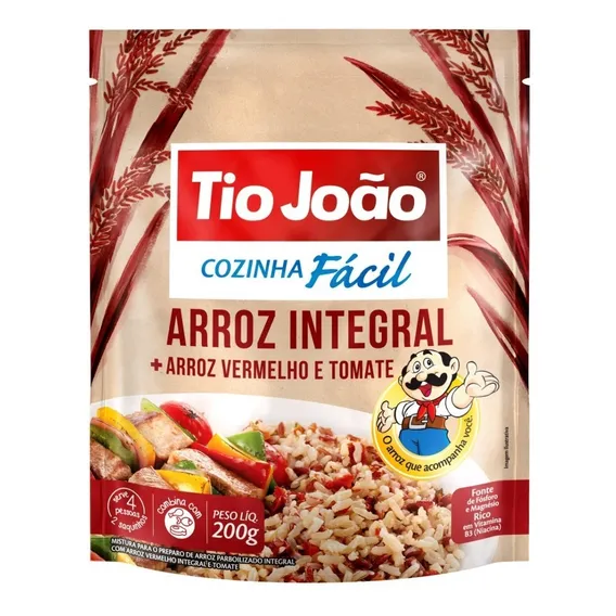 Arroz Integral Tio João + Arroz Vermelho E Tomate - 200g Foto 1