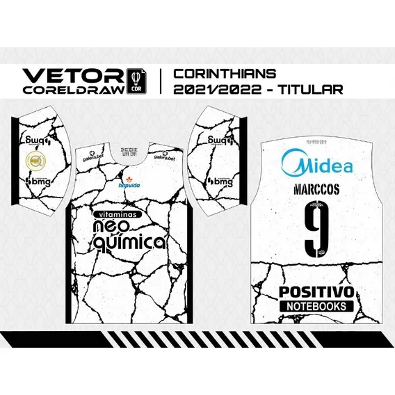 Arte Vetor Camisa Corinthian.s 2021-2022 Timão Foto 1