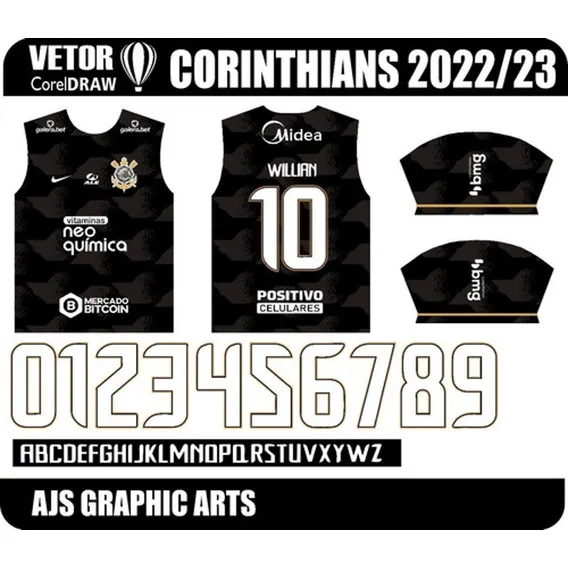 Arte Vetor Corel Camisa Corinthians Nova 2022/23 Foto 1