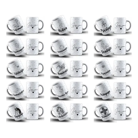 Artes Para Canecas De Porcelana Profissões +150 Arquivos Foto 1