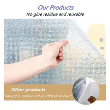 Arthome Película Privacidade Janelas, Película Decorativa Vidro,vinil Adesivo Janela,autoadesivo Para Janelas,adesivo Para Janela De Vidro Anti Uv Para Casa Sala Cozinha Escritório,45cm X 200cm Foto mini  2