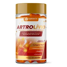 ArtrolĂvio Dores Articulares Artrose Artrite Tendinite Fibromialgia Epicondilite Cartilagem Punho Joelho Perna Costas C/ Colágeno tipo 2 CĂşrcuma MagnĂ©sio e Vitaminas D3 e K2 60 Cápsulas Sabor Natural Foto mini 1
