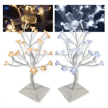 Arvore Cerejeira Abajur 32cm Led Decorativo Natal 24l 110v Cor Amarelo Foto mini 1