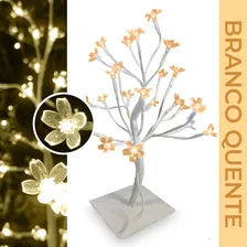 Arvore Cerejeira Abajur 32cm Led Decorativo Natal 24l 110v Cor Amarelo Foto mini 2