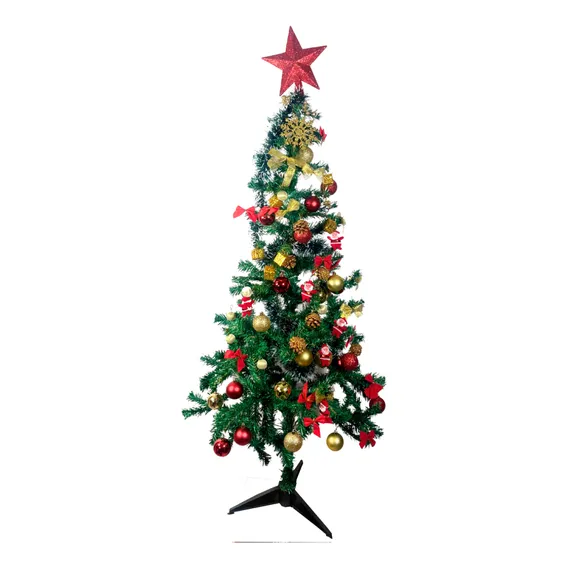 Árvore Natal 1.50cm Completa Pronta + Enfeites E Pisca Pisca Foto 1