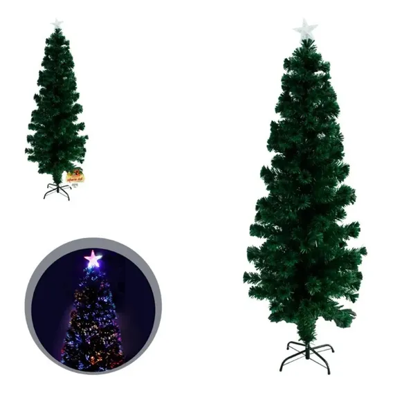 Árvore Natal Luxo Fibra Ótica Com Led Colorido 1,50m Bivolt Foto 1
