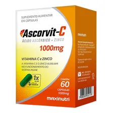 Ascorvit Vitamina C + Zinco 1000mg 60 Cápsulas Maxinutri Foto mini 1