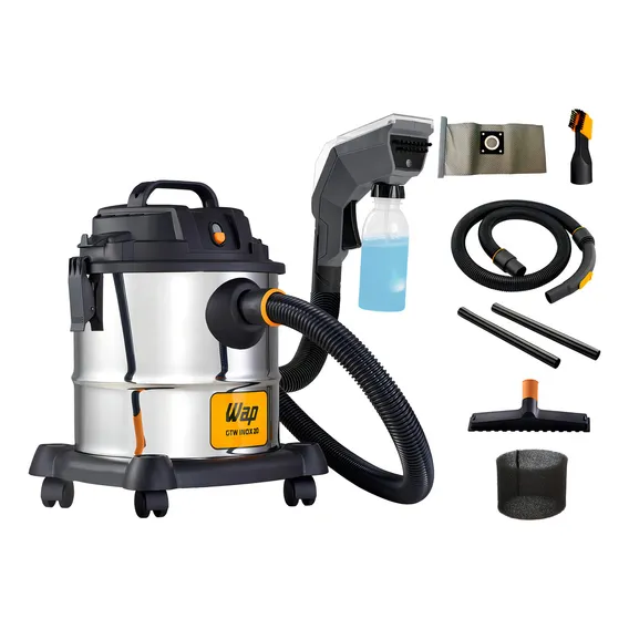 Aspirador De Pó E Água Wap Gtw Inox 20 1600w Com Bico Extrator 127v Foto 1