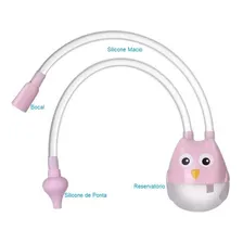 Aspirador Nasal BebĂȘ Higiene Nariz Sugador De Catarro Cor Rosa Foto mini 2