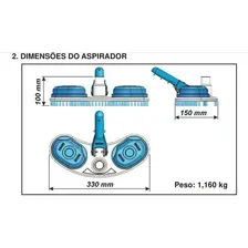 Aspirador Para Piscinas Slim Com Escova 33 Cm Sodramar Foto mini 4