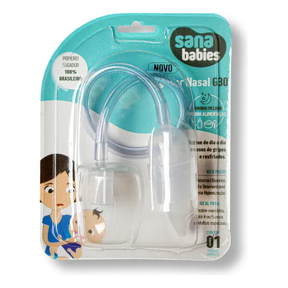Aspirador Sugador Nasal Sana Babies G30 Nacional Bico Macio Cor Branco Foto 1