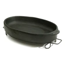 Assadeira De Barro Preto Capixaba Oval 38x26x8 Cm Foto mini 1