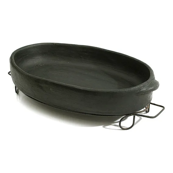 Assadeira De Barro Preto Capixaba Oval 38x26x8 Cm Foto 1