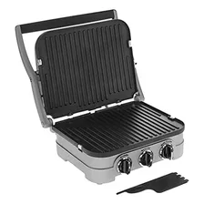 Assadeira elétrica industrial robusta 5 em 1 premium Cuisinart Gr-4np1 Cor Prata com mostradores prata preto 110V Foto mini 4