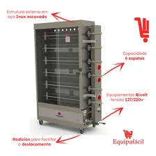 Assador Frango Rotativo Infravermelho 6 Espetos Progás 110V/220V Foto mini 2