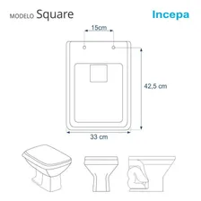 Assento Sanitário AcrÃlico Square Bege Para Vaso Incepa Foto mini 3