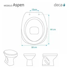 Assento Sanitário Almofadado Aspen Preto Para Vaso Deca Foto mini 4