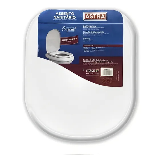 Assento Sanitário Almofadado Carrara Astra Tca/k Gelo 17 Foto 1