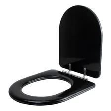 Assento Sanitário Almofadado Carrara Preto Para Louça Deca Foto mini 2