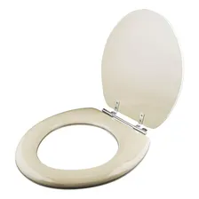 Assento Sanitario Almofadado Convencional Oval Bege Claro Foto mini 2