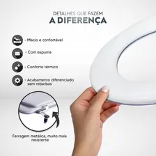 Assento Sanitario Almofadado Convencional Oval Bege Claro Foto mini 4