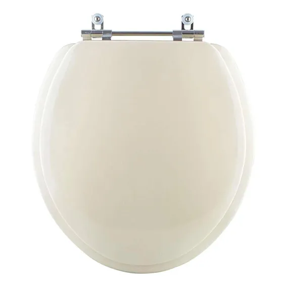 Assento Sanitario Almofadado Convencional Oval Bege Claro Foto 1