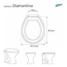 Assento Sanitário Almofadado Diamantina Branco Para Icasa Foto mini 4