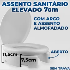 Assento Sanitário Almofadado Elevado Branco De 11,5cm Astra Foto mini  2