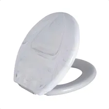 Assento Sanitário Almofadado Oval Marmorizado Branco Astra Foto mini 1