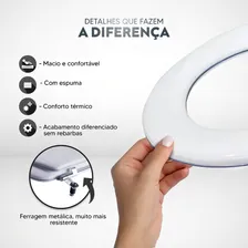 Assento Sanitário Almofadado Primula Preto Para Louça Fiori Foto mini 4