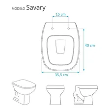 Assento Sanitário Almofadado Savary Branco Para Vaso Eternit Foto mini  3