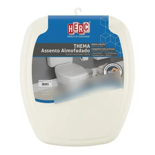 Assento Sanitário Almofadado Thema Quadrado Biscuit Herc Foto 1
