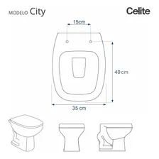 Assento Sanitário City Preto Para Vaso Celite Foto mini 3