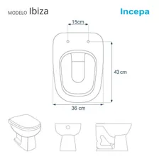 Assento Sanitário Ibiza Cinza Platina Para Louça Incepa Foto mini  3