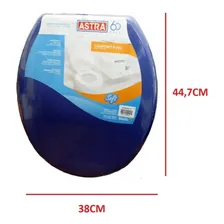 Assento Sanitário Oval Plástico Azul 11 Astra Vasos Ovais Foto mini 3