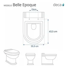 Assento Sanitário Poliéster Belle Epoque Branco Com Ferragem Dourada Para Louça Deca Foto mini 4