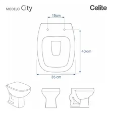 Assento Sanitário Poliéster City Branco Para Louça Celite Foto mini 3