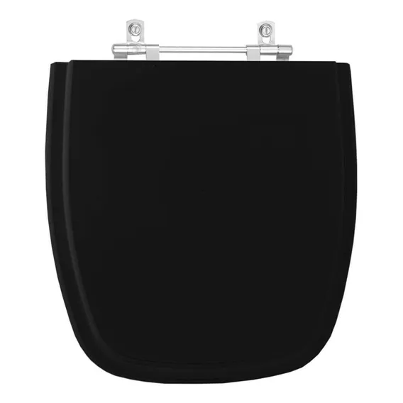 Assento Sanitário Poliéster Fit Preto Para Louça Celite Foto 1